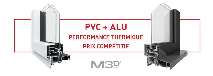 Fenêtre alu/pvc M3D pvc multimatériaux