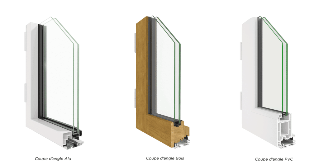 coupes d'angle alu bois et pvc
