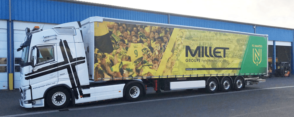 camion millet aux couleurs du fc nantes